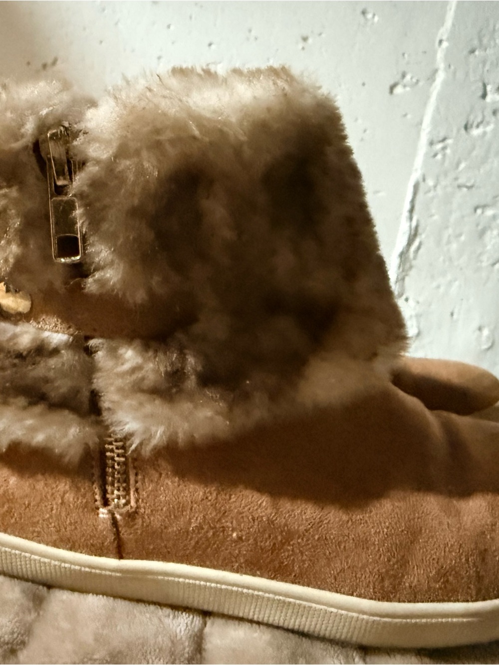 London Fog Kids Faux-Suede Fur-Cuffed Boots - Brown
